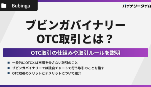 ブビンガバイナリーのOTC取引とは？仕組みや取引ルールを説明
