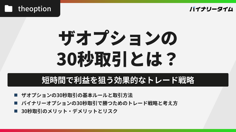 ザオプションの30秒取引