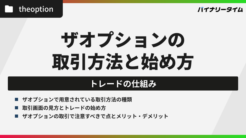 ザオプションの取引方法と仕組み