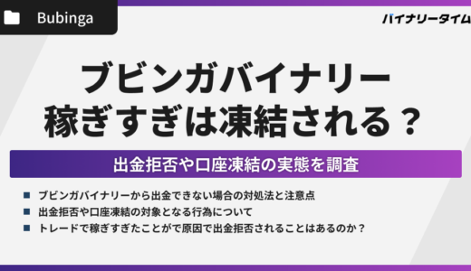 ブビンガバイナリーの口座凍結と出金拒否